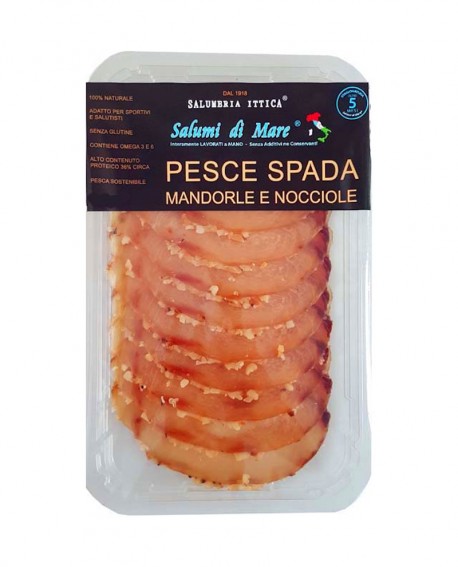 Affettato Pesce Spada in crosta di mandorle e nocciole - skin 50g - scadenza 33gg - Salumi di Mare