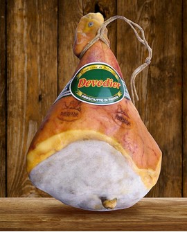 310,63 € Prosciutto di Parma DOP con osso - Antiche Cantine 10,5 kg - Stagionato 14 mesi - Devodier