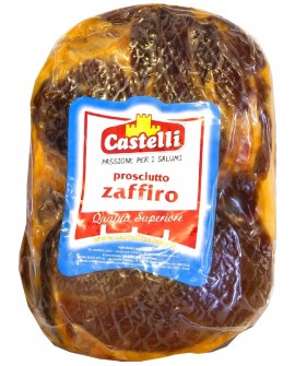 117,61 € Prosciutto disossato Zaffiro SV - sgambato dolce a fesa alta - stagionatura 12-13 mesi - 6 kg - Castelli Salumi