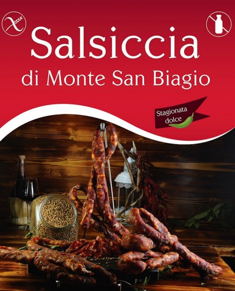 13,55 € Salsiccia di Monte San Biagio Stagionata Dolce 500g stagionatura 1 mese - Salumi Grufà